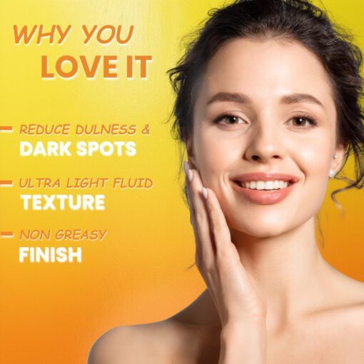 Volamena Super Glow Sunscreen with SPF 50 PA+++ With Vitamin C For Bright & Glowing Skin UVA/B Bluelight Protection No White Cast For Normal to dry skin, 50 ml
