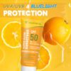 Volamena Super Glow Sunscreen with SPF 50 PA+++ With Vitamin C For Bright & Glowing Skin UVA/B Bluelight Protection No White Cast For Normal to dry skin, 50 ml