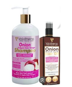 Volamena Onion & Apple Cider Shampoo, 300 ml + Onion Blackseed Hair Oil, 100 ml Combo Pack
