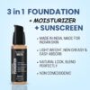 Volamena For Men Mattifying Foundation With SPF 50++++ Medium Shade, | With Hyaluronic Acid & Argan Oil | For Even Natural Glow, Flawless Finish | With Dual Action Moisturizer + Sunscreen | 30ml