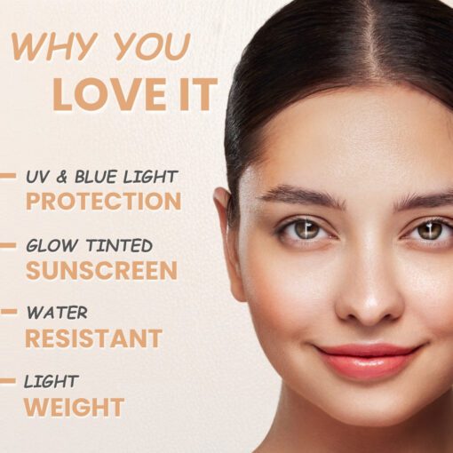 Volamena Glow Tinted Sunscreen Stick SPF 50 Pa++++ | Protection Against UVA/UVB | Ceramide, Avocado Oil & Licorice Extract Broad Spectrum, Water & Sweat resistant | For All Skin Types | 20g