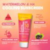 Volamena Watermelon Cooling Sunscreen Spf 50pa++++ With Watermelon Gives You Cooling & Hydration Effect | Protect From Harmful UV Rays | For Both Men & Women | Light Weight & Non Greasy | 50ml