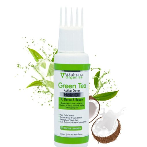 Volamena Organics Green Tea Active Detox Hair Oil For Hair Fall Control & Strength 50 ml