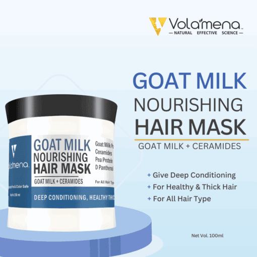 Volamena Goat Milk Nourishing Hair Mask With Goodness of Goat Milk, Ceramide & Pea Protein Helps to Strengthen Breakage Prone Damaged Hairs 250 ml