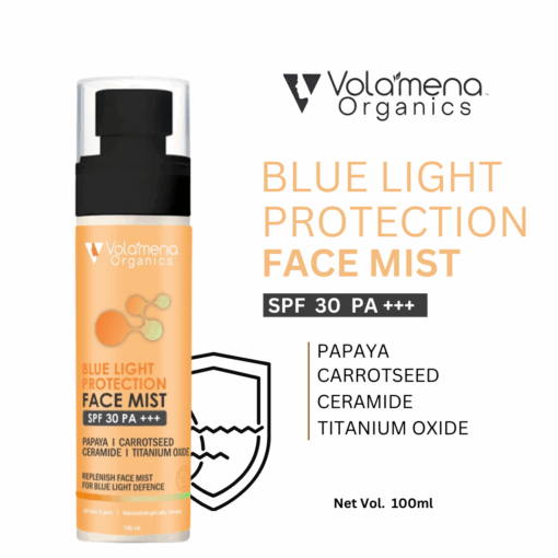 Volamena Organics Blue Light Protection Face Mist With Papaya, Carrot Seed & Ceramide For Replenish Face Mist 100ml