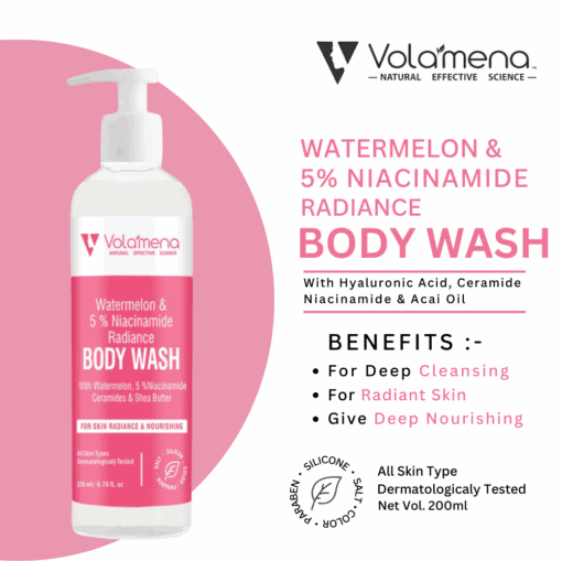 Volamena Watermelon & 5% Niacinamide Radiance Body Wash With Watermelon & Niacinamide For Skin Radiance & Nourishing 200 ml