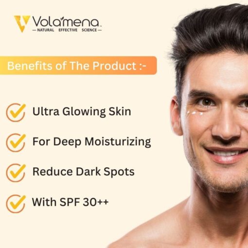 Volamena All in 1 Whitening Face cream For Men SPF 30 ++ With Kojic Acid & Vitamin C Tan Removal For Men
